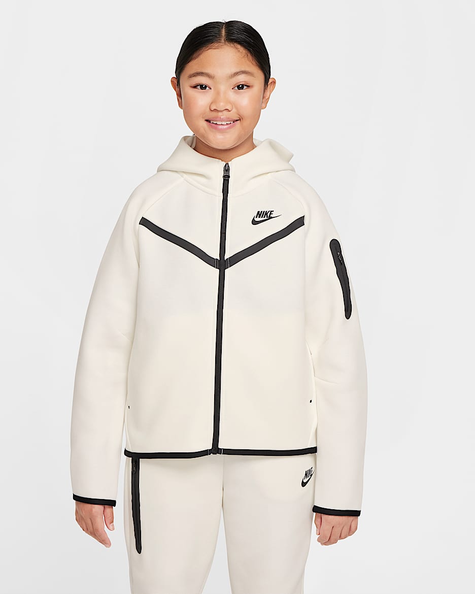 Nike Sportswear Tech Fleece Girls' Full-Zip Hoodie. Nike.com